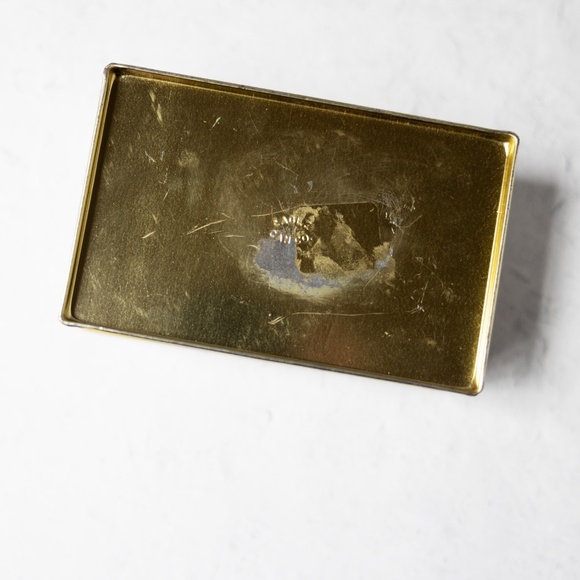 Vintage Louis Sherry New York hinged candy tin box pink violets Eagle Can Co 6" - Picture 9 of 9